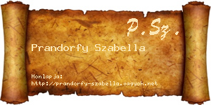 Prandorfy Szabella névjegykártya
